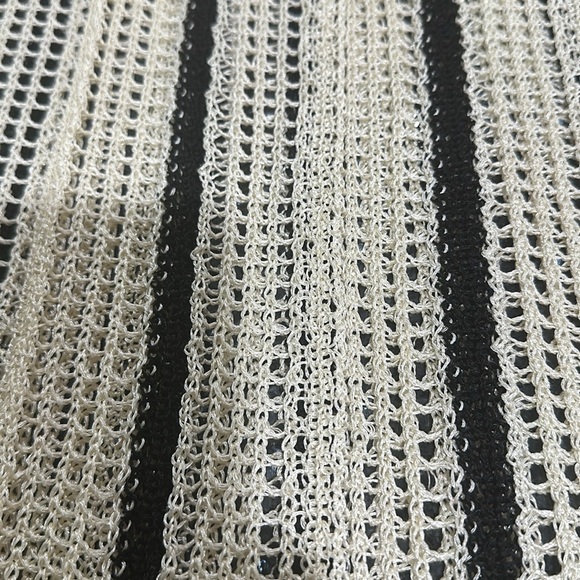 Elegant Cream and Black Striped Maxi Dress - Picture 6 of 7